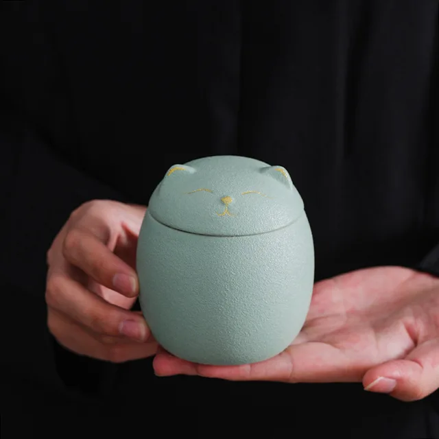 Urn A Kedvtelésből Tartott Hamu- Macska Alak Emlékműhözi Hamvasztási Urnákkal Kézműves Fekete Dekoratív Urnák Temetkezési Kezetes ， Kutya Urna - Image 2