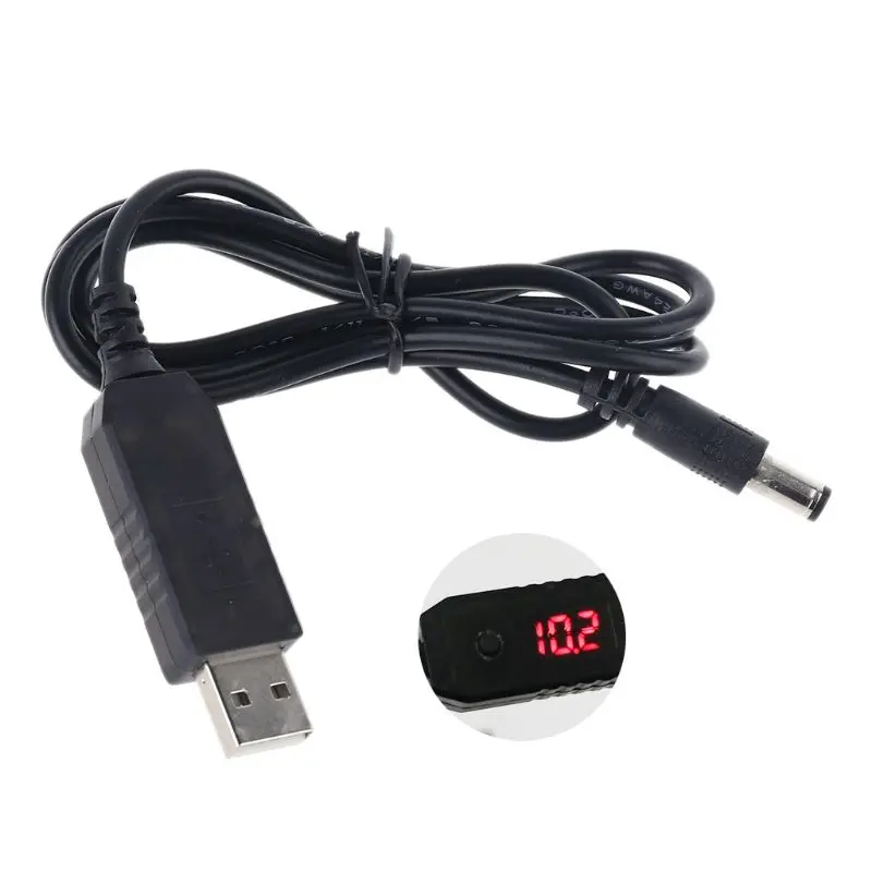 QC 3 0 USB 5V 12V Регулируемый повышающий напряжение 5 5x2 1 мм кабель питания линия для Wi Fi