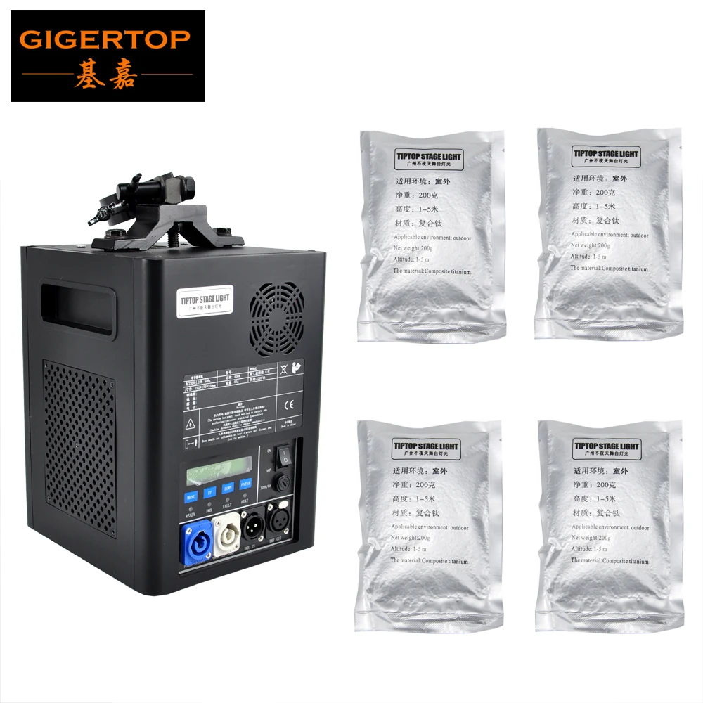 US $498.75 Gigertop 400W Cold Spark Fireworks Effect Macihne with 4 Bags 200g Smokeless Ti Powder Smokeless Indoor Outdoor Optional