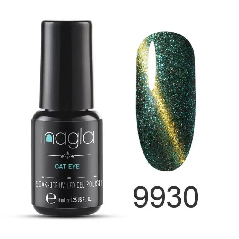 Inagla 8 мл Galaxy Cat's Eye лак для ногтей Блестящий лак для ногтей УФ лампа Galaxy Effect кошачий глаз гель лак для ногтей магнитный лак - Цвет: 9930