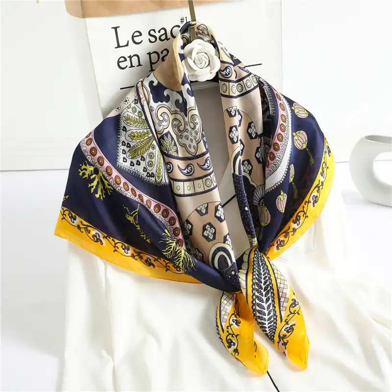 Foulard Carre En Soie Design Femmes Hijab Cou Chale Dame Foulard Femme Grand Printemps Foulards Etoles Foulard Bandana Aliexpress