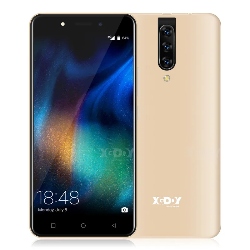 Gold XGODY K20 4G смартфон с двумя sim-картами 5," 18:9 Android 9,0 2 Гб ОЗУ 16 Гб ПЗУ MTK6737 четырехъядерный процессор 5 Мп камера 2800 мАч WiFi мобильный телефон - Цвет: Gold