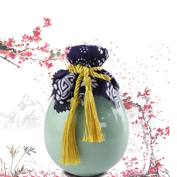 

500ml Ceramic Sake Pot Flagon Liquor Cup Spirits Cup Japanese Bar Wine Flower Text Pattern Creative Gifts Beverage Bottle