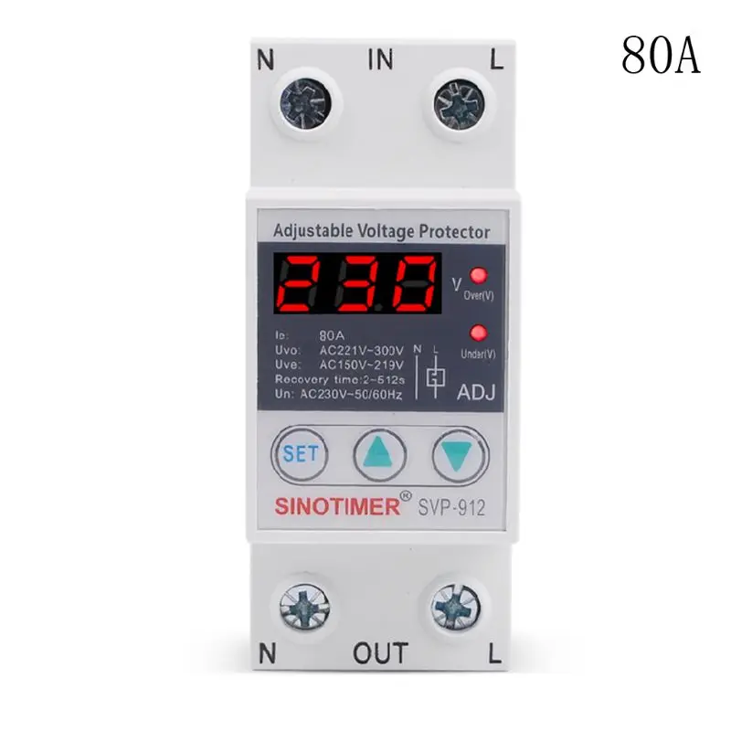 220V 40/63/80A под Напряжение протектор реле Повторное подключение защитное устройство 35ED