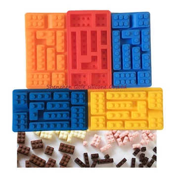 

50pcs Toy Brick Shape Silicone Fandont Chocolate Mold Ice Cube Mould Cake Cake Tools FDA LFGB Ice Mold Brick Block