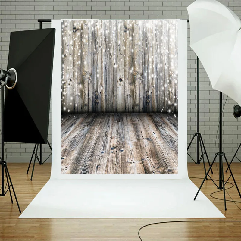 Newborn Photography Accessories 210x150cm Christmas Studio 3D Wooden Floor Photography Background Cloth Festival Venue Layout