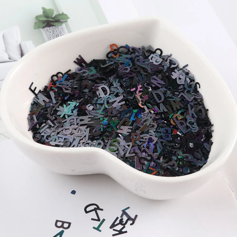 

Alphabet Holographic Laser- 26 English Letters Mixed Chunky Glitter Epoxy Resin Festival Chunky Letters Sequins 10g Per X4YA