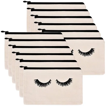

12Pcs Pencil Bags Eyelash Cosmetic Bags Makeup Bags Travel Pouches Toiletry Bag Cases with Zipper for Women Girls