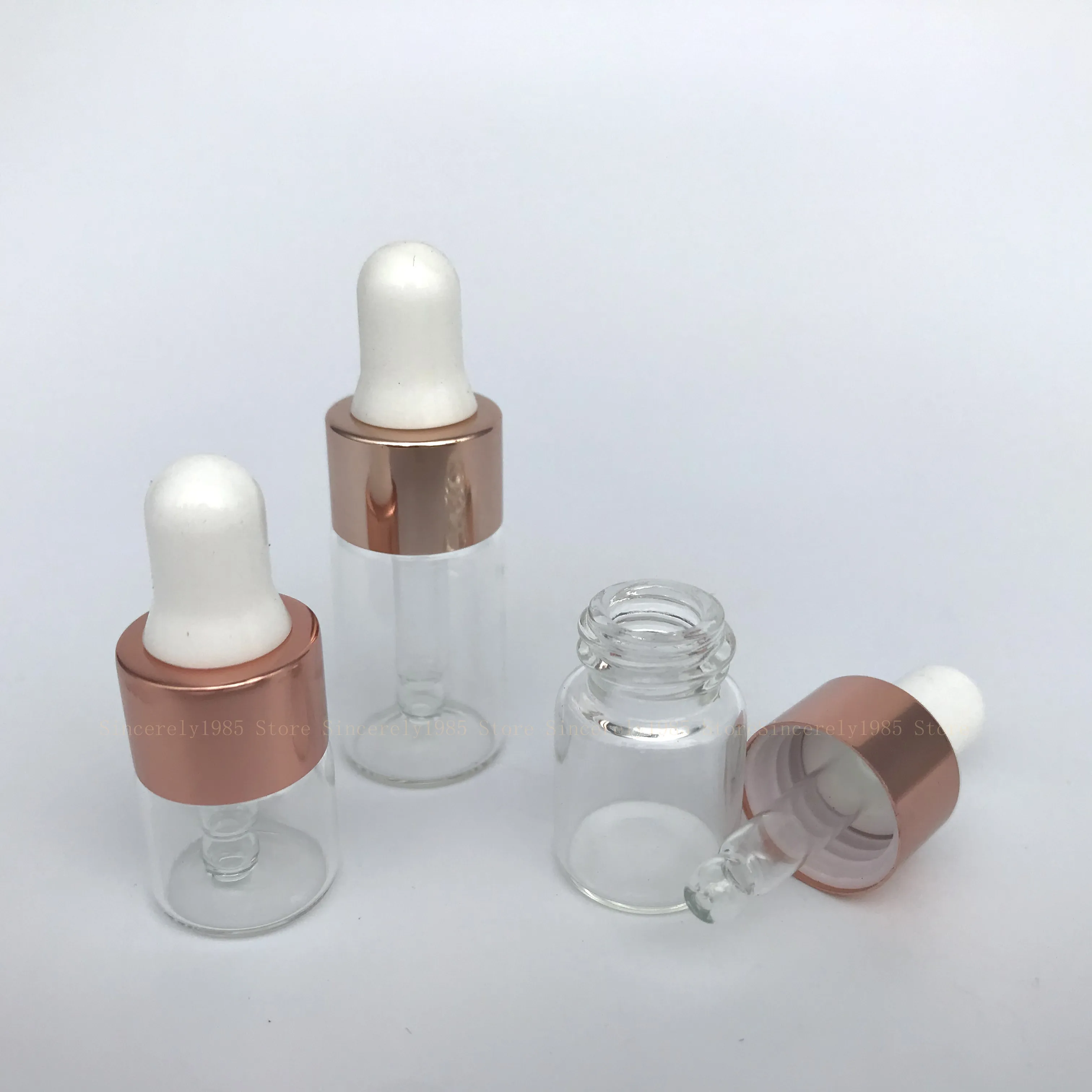 50 шт. прозрачная косметическая стеклянная бутылка для эфирных масел 1-3 мл |