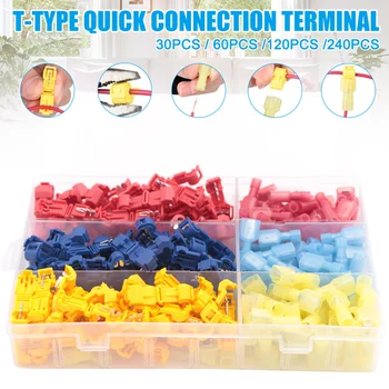 

Newly 30/60/120/240pcs Quick Electrical Cable Connectors Snap Splice Lock Wire Terminals Crimp