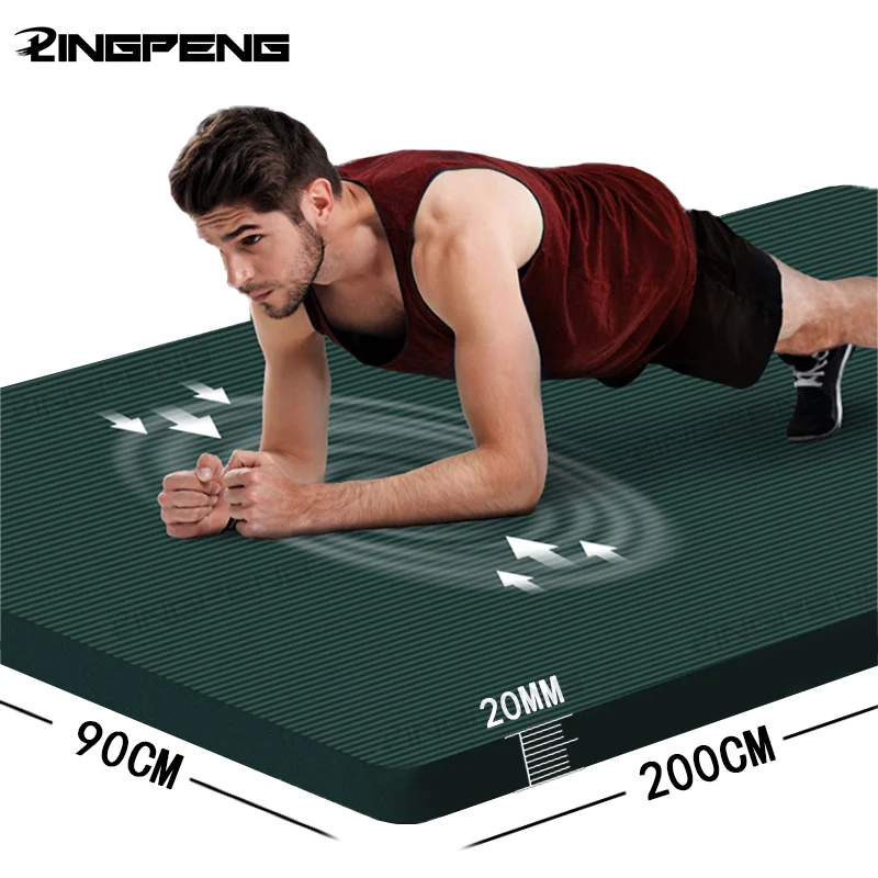 20MM Extra Thicken Non-Slip Men's Fitness Mat High Density Exercise Yoga Mats For Gym Home Fitness Exercise Gymnastics