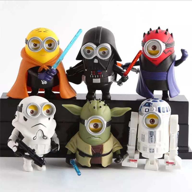 

6pcs/set Q Style Cosplay Movie Characters Darth Vader STORM Yoda TROOPER Model Toy PVC Action Figure Kid Toy Gift Decoration