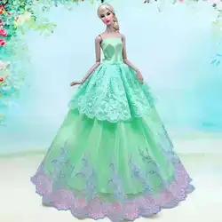 Robe de princesse en dentelle florale pour Barbie, tenue de fête de mariage, vêtements, accessoires, maison de jeux, jouet pour enfants, 1/6 