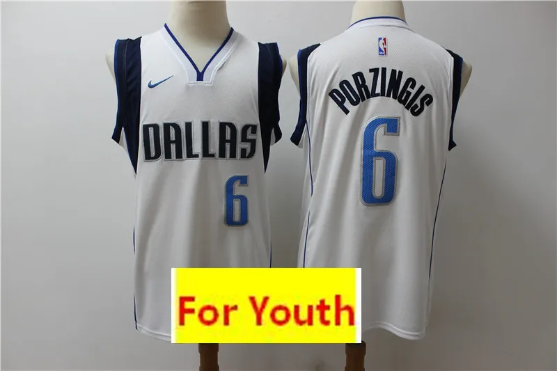 Даллас Молодежный бейсбол#41 Dirk Nowitzki#77 Luka Doncic#6 Кристапс Порзингис Детские майки - Цвет: 9