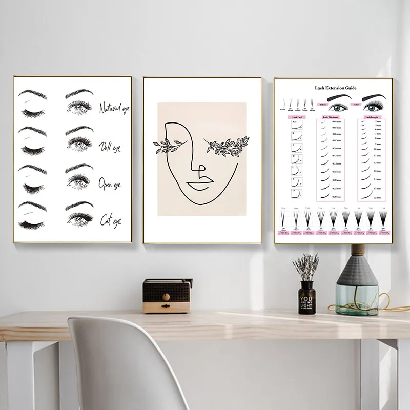 Modern Fashion Eyelash Print Posters Makeup Wall Art Canvas Painting