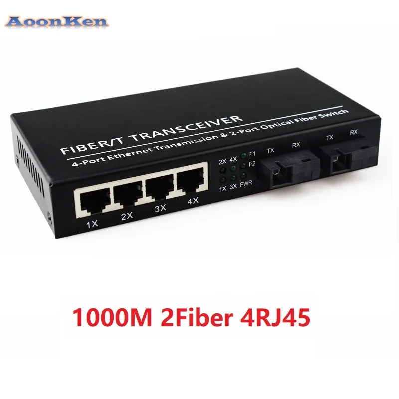 Одномодовый 1000 м гигабитный 2 оптический 4 Ethernet одномодовый волоконно-оптический