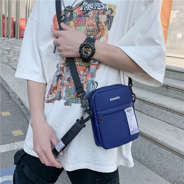 Men's Shoulder Bag Ins Street Fashion Small Square Bag Trendy