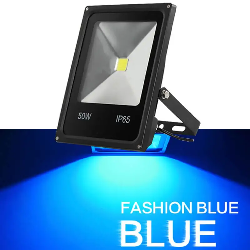 CP AC220V 10 Вт 20 Вт 30 Вт 50 Вт 100 Вт 200 в Светодиодный прожектор RGB черный корпус светодиодный уличный Ландшафтный садовый поисковый светильник светодиодный светильник - Испускаемый цвет: BLUE