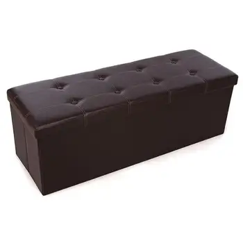 

Practical PVC Leather Button Storage Footstool Stool Chair Living Room Footstool Furniture