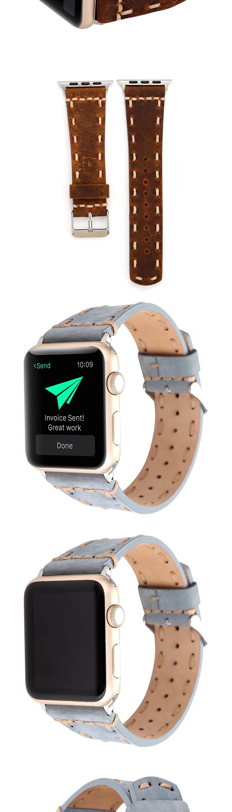 Для умных часов Apple Watch ремешок 1 2 3 4 ручной работы модный ремешок 38 мм 40 мм 42 мм 44 мм литературный стиль ремешок для Apple Watch 4 Чехол