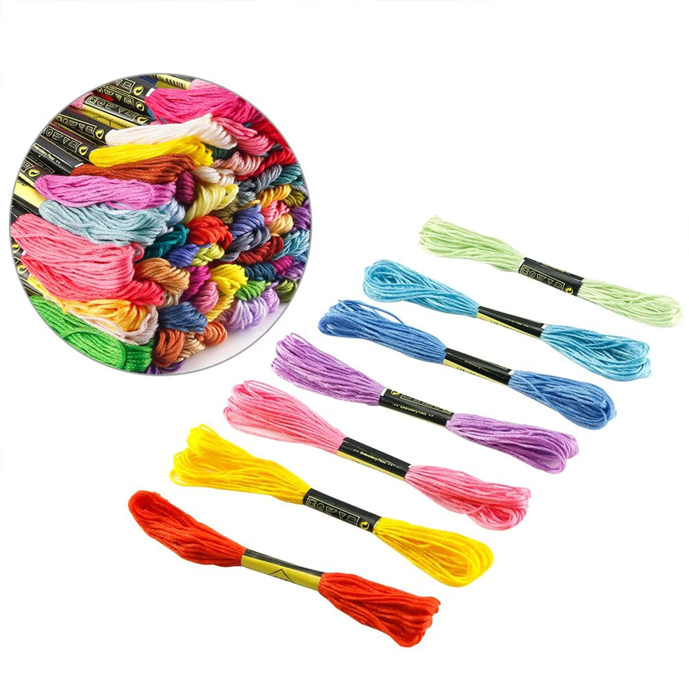 6 прядей 100 цвета вышивка нитки для вышивки крестом DIY ремесло с нитью Bobbins