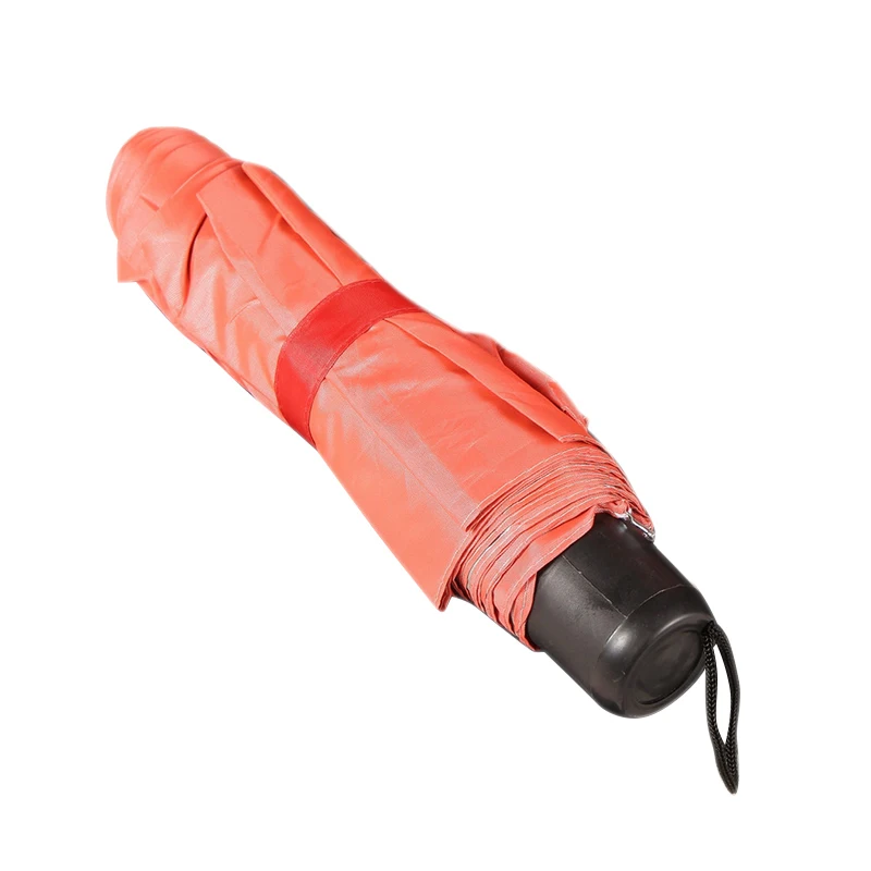 Tri-fold Solid Color Umbrella Women UV Small Umbrellas Parasol Girls Anti-UV Waterproof Portable Ultralight Travel Dropshipping