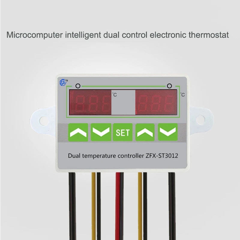 AC 220 В ZFX-ST3012 светодиодный цифровой двойной термометр контроллер температуры термостат инкубатор микрокомпьютер двойной