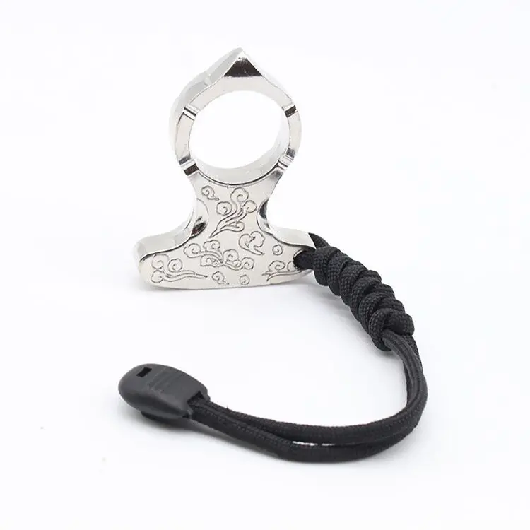 Self-defense tool Finger tiger Opener Outdoor shackle to survive paracord keychain pendant brass personality with window breaker