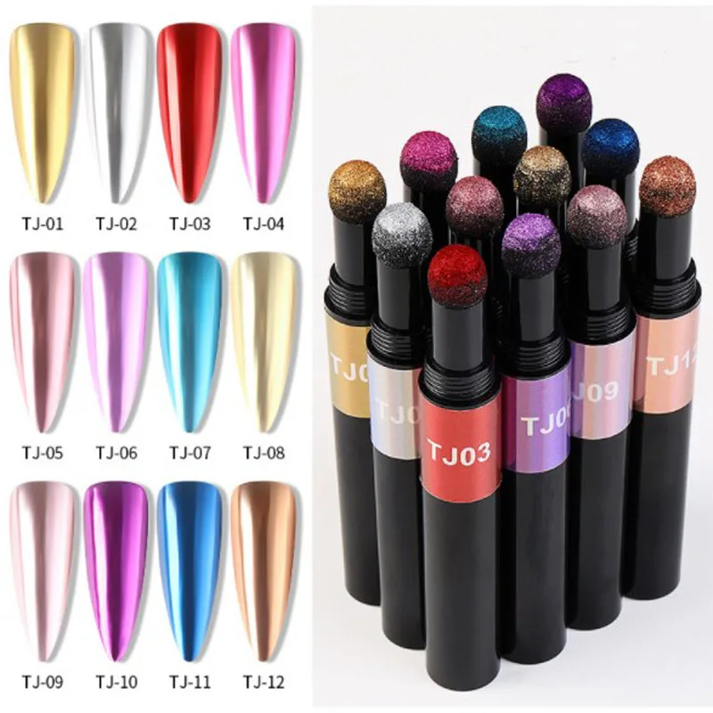Nail Powder Nail Pigment Nail Glitter Nail Decoration Nail Decorations Nail Art Glitter Mirror Powder Air Cushion Magic Pen Effect Chrome Pigment For Decorations UV Gel Polish Dust Nail Decor