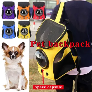 

Pet Backpack Pet Bag Storage Outdoor Cute Space Capsule Breathable Dog Cat Carrier Waterproof Multicolor Puppy