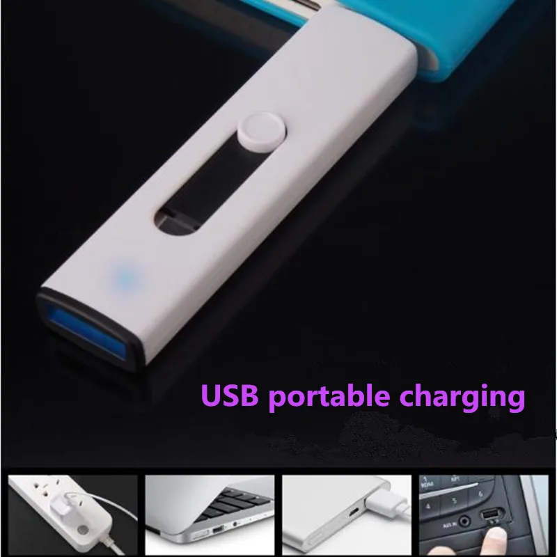 Перезаряжаемая двухсторонняя Зажигалка для сигарет USB ветрозащитная