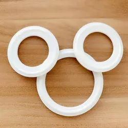 PTFE Grooved Gasket Fits 19mm/25mm/32mm/38mm/51mm/76mm OD pipe & 50.5-119mm OD Sanitary Tri Clamp Type Ferrule Flange in Gaskets