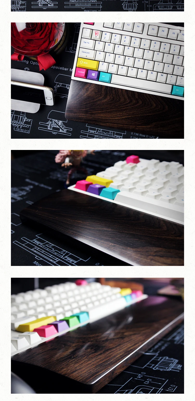 Cashmere teclado mecânico de madeira lisa africano,