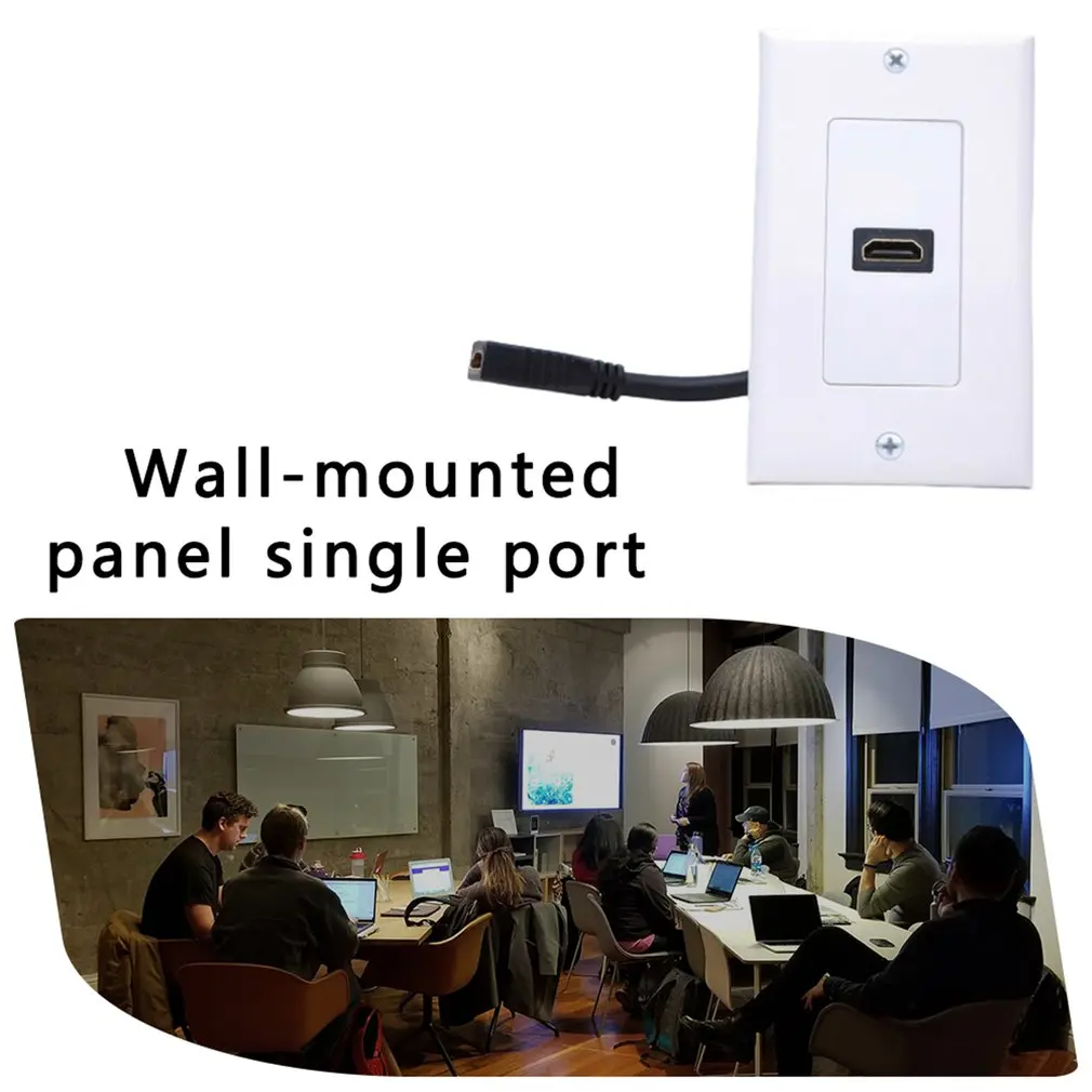 1 Port HDMI Пигтейл настенная Лицевая панель Крышка удлинитель 4K ARC HDR Белый 3D 1080P