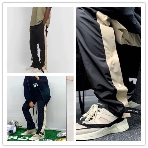 

INS Gaojie Kanye same FOG Season 6 main line color matching ribbon Velcro buttoned men's and women's casual pants
