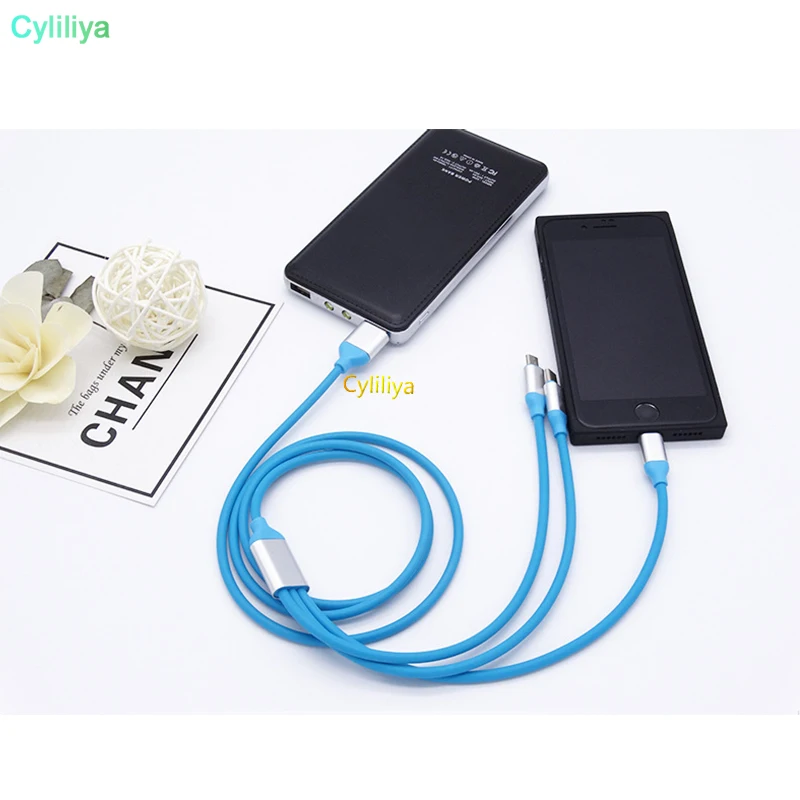 100 шт 3 в 1 Красочные конфеты TPE micro USB кабель type C быстрое зарядное устройство синхронизации данных USB зарядный кабель для samsung LG huawei телефон 5