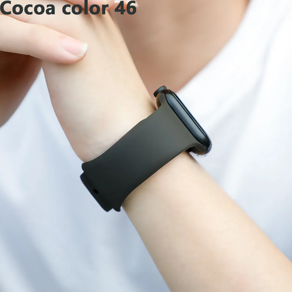 Cocoa color 46 Ремешок для apple watch 5 4 band correa apple watch 44 мм 40 мм 42 мм 38 мм iwatch 5 4 3 2 1 браслет силиконовый ремешок для часов - Цвет ремешка: Cocoa color 46