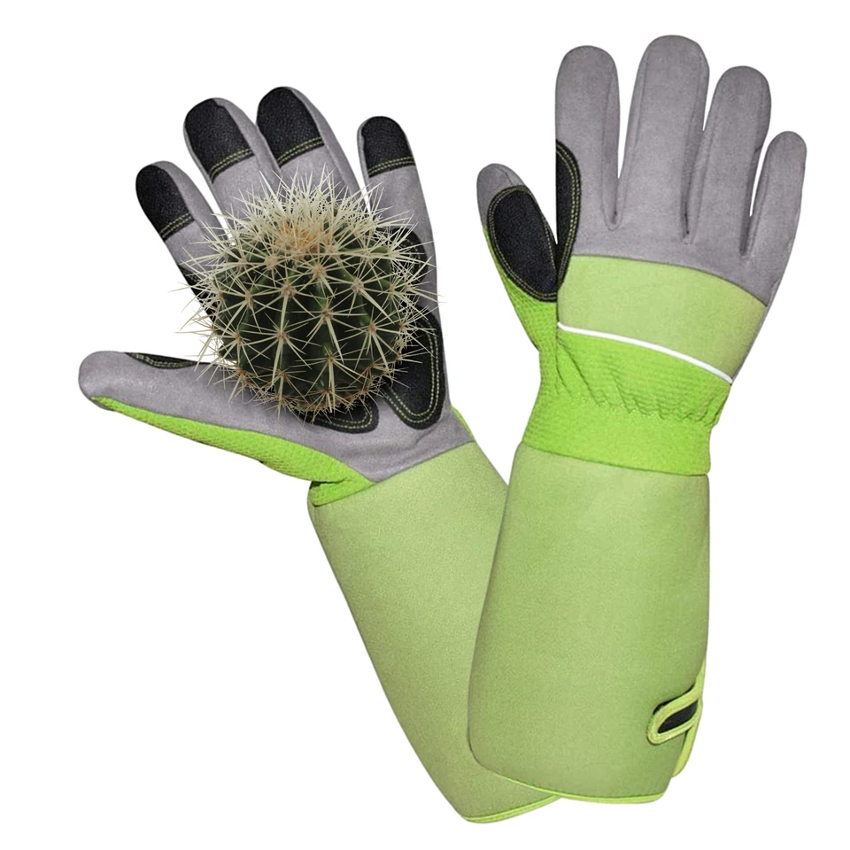 Guanti Protezione Giardino Guanti Da Giardinaggio In Pelle A Manica Lunga XL | Anti-spina Per Rose, Colore Giallo Guanti Giardinaggio Pelle