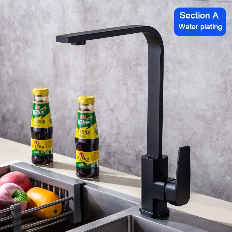 Section A orb kitchen hot and cold water faucet copper hot and cold sink sink faucet continental black free shipping - Цвет: Section A