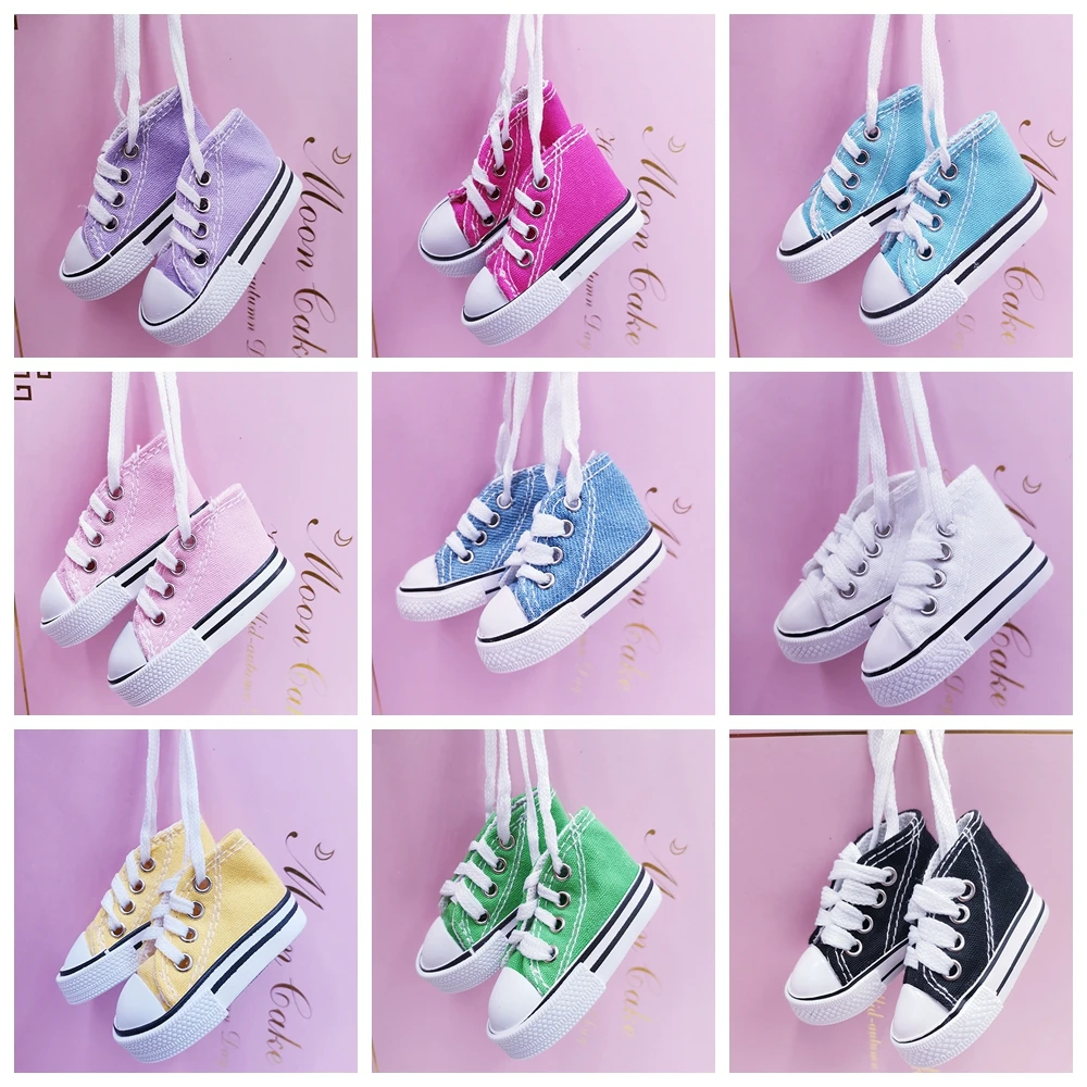 1/3 Doll Shoes 7.5cm Canvas Sneaker Shoes Hand Made Doll Accessories Doll Boots Sneakers Girls Clothes for Bjd 1/4 Doll