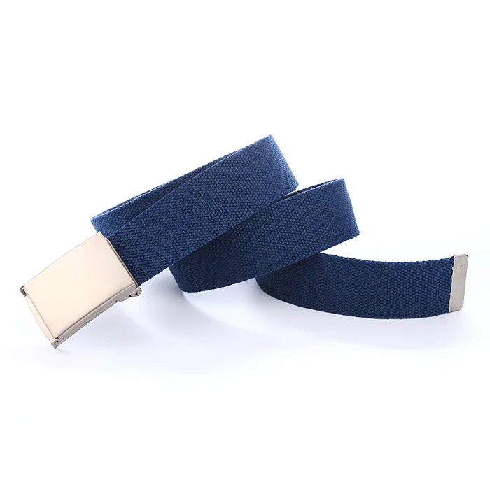 FINEJO Canvas Waistband Plain Men Belt Casual Man Belt Waist Fashion Solid Candy Color Webbing Strap Male Belts