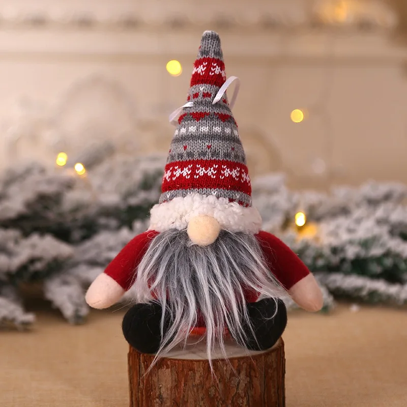 Рождественское украшение, вязаная плюшевая кукла гном, Рождественская елка, настенная подвесная подвеска, праздничный декор, подарок, Kerst Decoratie Navidad