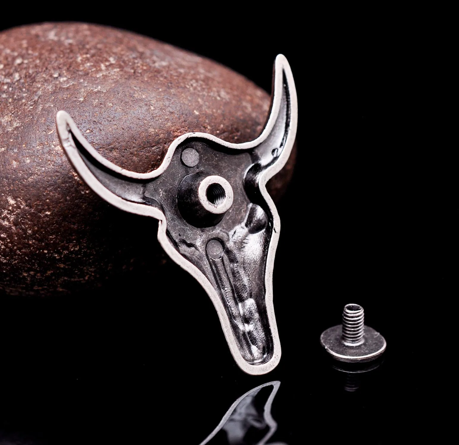 10x Western Cowboy SILVER BULL Buffalo Skull Head Longhorn SADDLE morso Concho 