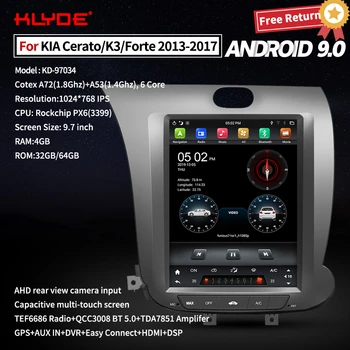 

Klyde For KIA Cerato K3 Forte 2013-2017 Android 9 Car Radio Multimedia Player GPS Navigation Tesla Style Screen Video Head Unit