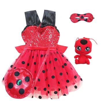 

Performance Gown Halloween Lady Bug Cosplay Costume Dress Girls Lady bug Costume Baby Girl Birthday Party Girls Dress Fancy Kids