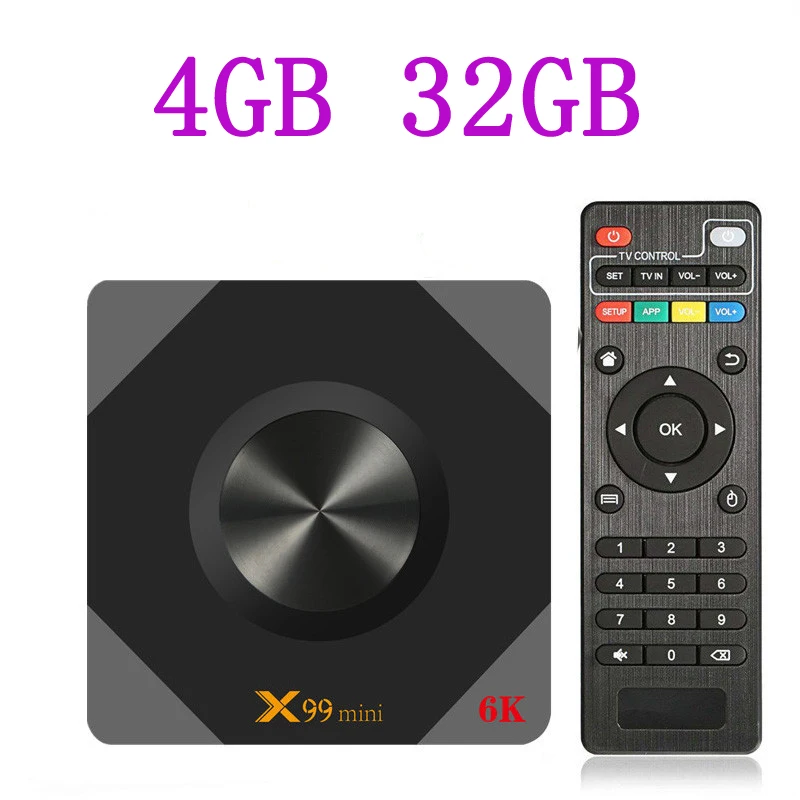 X99 мини Smart Android 9,0 tv Box 4 ГБ ОЗУ 64 ГБ 32 ГБ 16 ГБ H.265 Wifi медиаплеер 4K для Google Youtube телеприставка