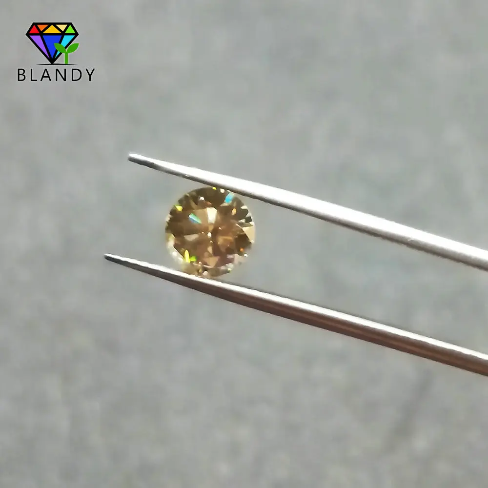 Billige Freies Verschiffen 5,0mm bis 11mm Gelb Farbe Runde Brillant Geschnitten Synthetischen Moissanites Lose Stein (video ist dark gelb)