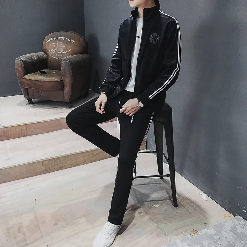 

Men's Sports Leisure Suit 2018 New Style Two-Piece Autumn Men Korean-style Handsome Sports Clothing Casual Pants Fashion