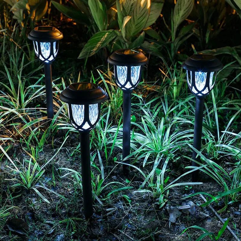 New-10Pcs Led Солнечный пейзаж огни Открытый водонепроницаемый путь лампа для сада Газон Путь двора патио дорожки белый
