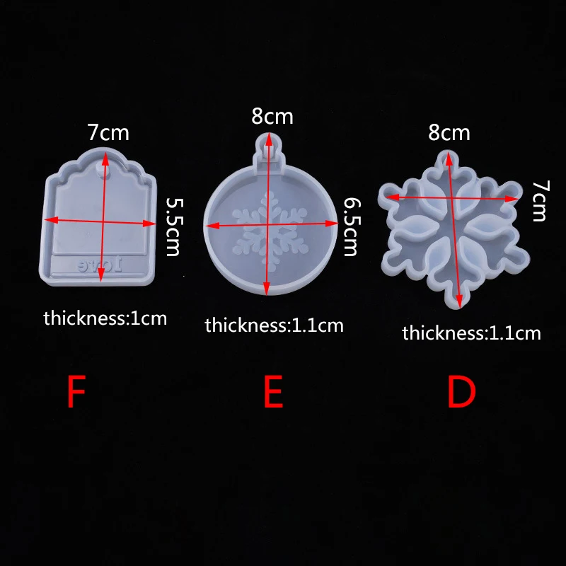 Silicone Mold Crystal Epoxy Resin Christmas Tree Elk Pendant Casting DIY Crafts Hanging Tags Jewelry Making